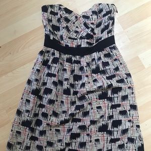Anthropologie Burlapp strapless midi dress